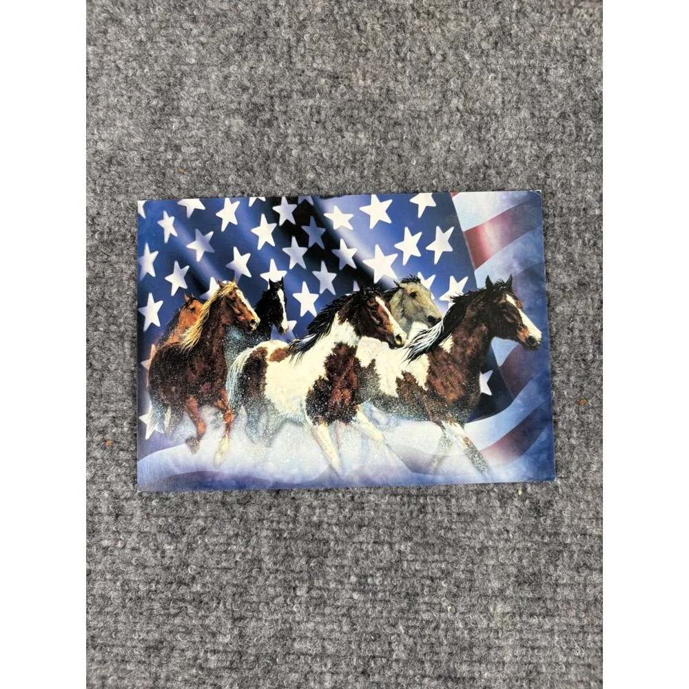 Tree-Free Greetings Patriotic Unity Card Series Set Eagle‎ Horses USA Flag 9/11